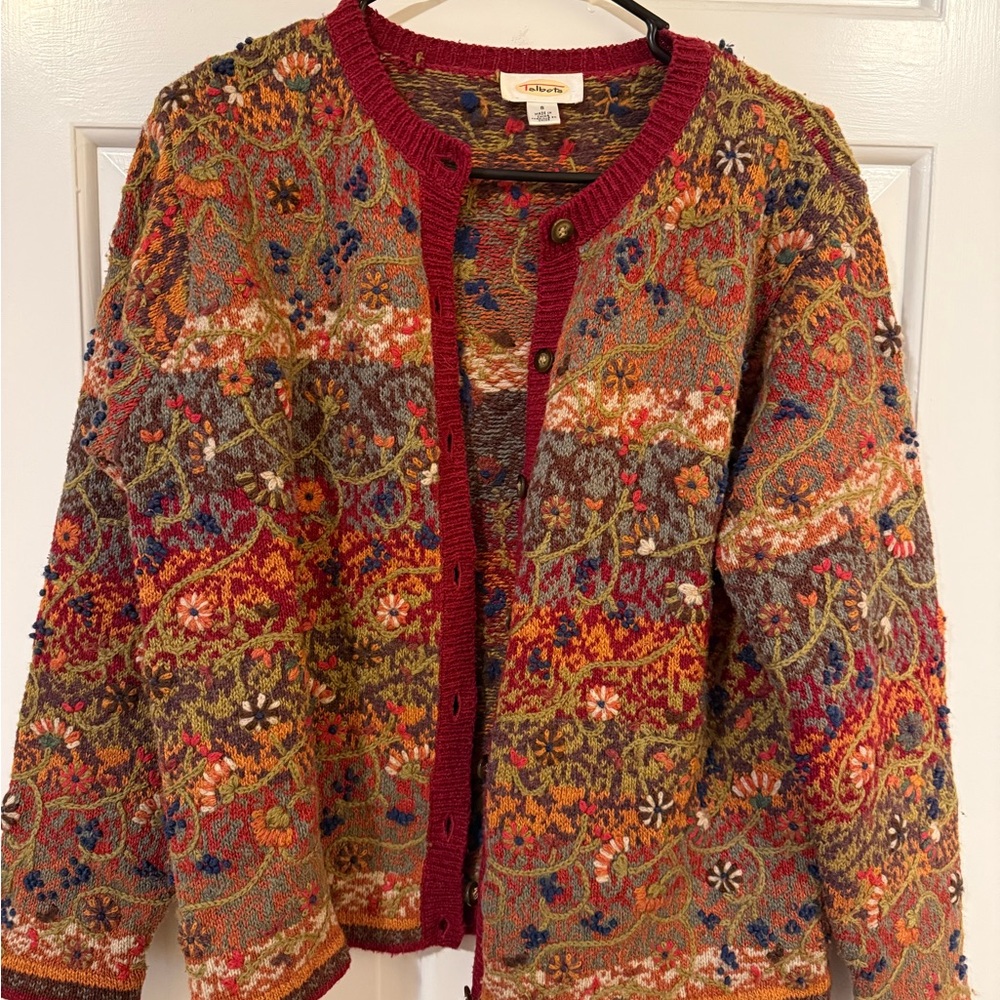 Talbots Multicolor Floral Cardigan